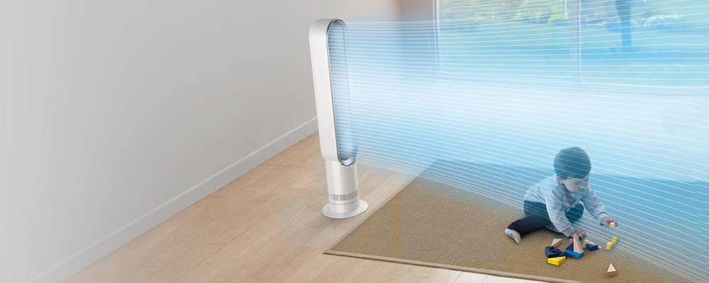 Безлопастная конструкция Dyson Cool AM07 безопасна и проста в уходе