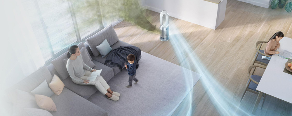 Технология Air Multiplier в Dyson Humidify+Cool PH03 для равномерного распределения воздуха