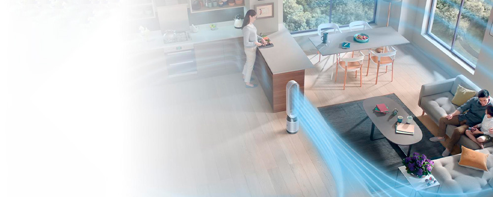 Технология Air Multiplier и осцилляция 350&deg; в Dyson Purifier Cool PC1 TP11 White
