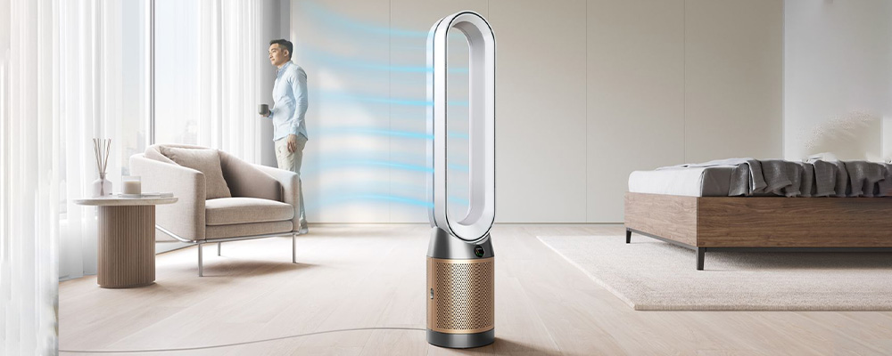 Технология Air Multiplier и осцилляция 350° в Dyson Purifier Cool PC2 De-NOx TP12 White/Gold