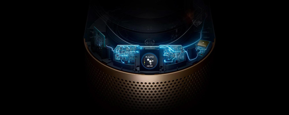 Интеллектуальные датчики качества воздуха и управление Dyson Purifier Cool PC2 De-NOx TP12 White/Gold через приложение