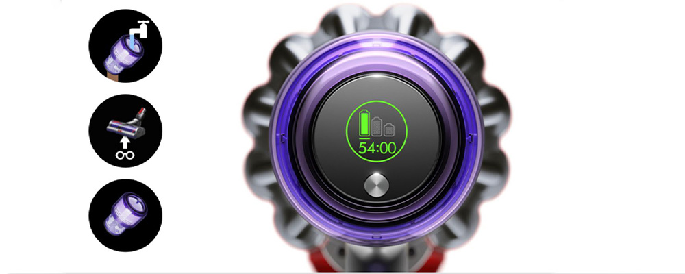Dyson V11 Fluffy &mdash; дисплей и управление