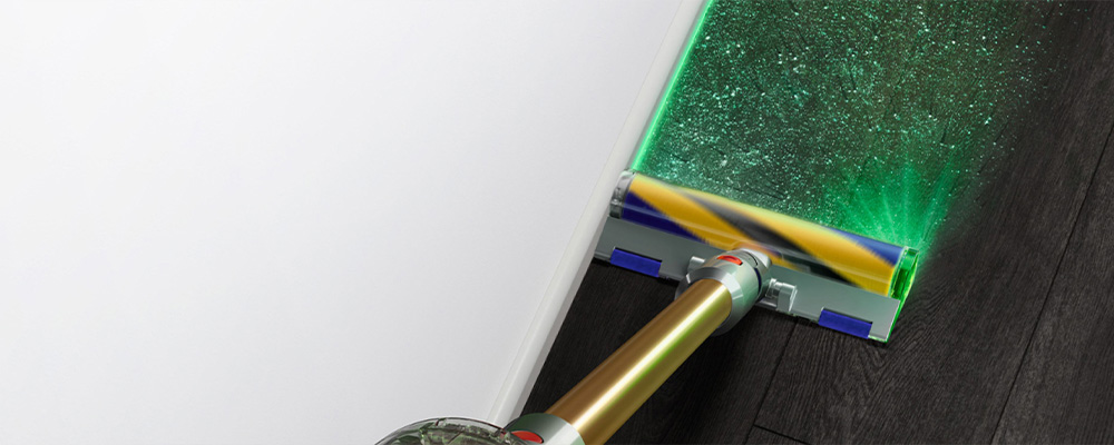Dyson V12 Detect Slim подсветка пыли