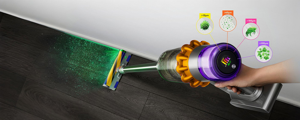 Лазерная подсветка пыли Dyson V15 Detect
